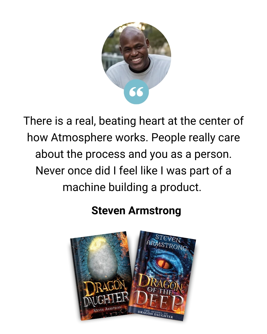 Testimonial from author Steven Armstrong